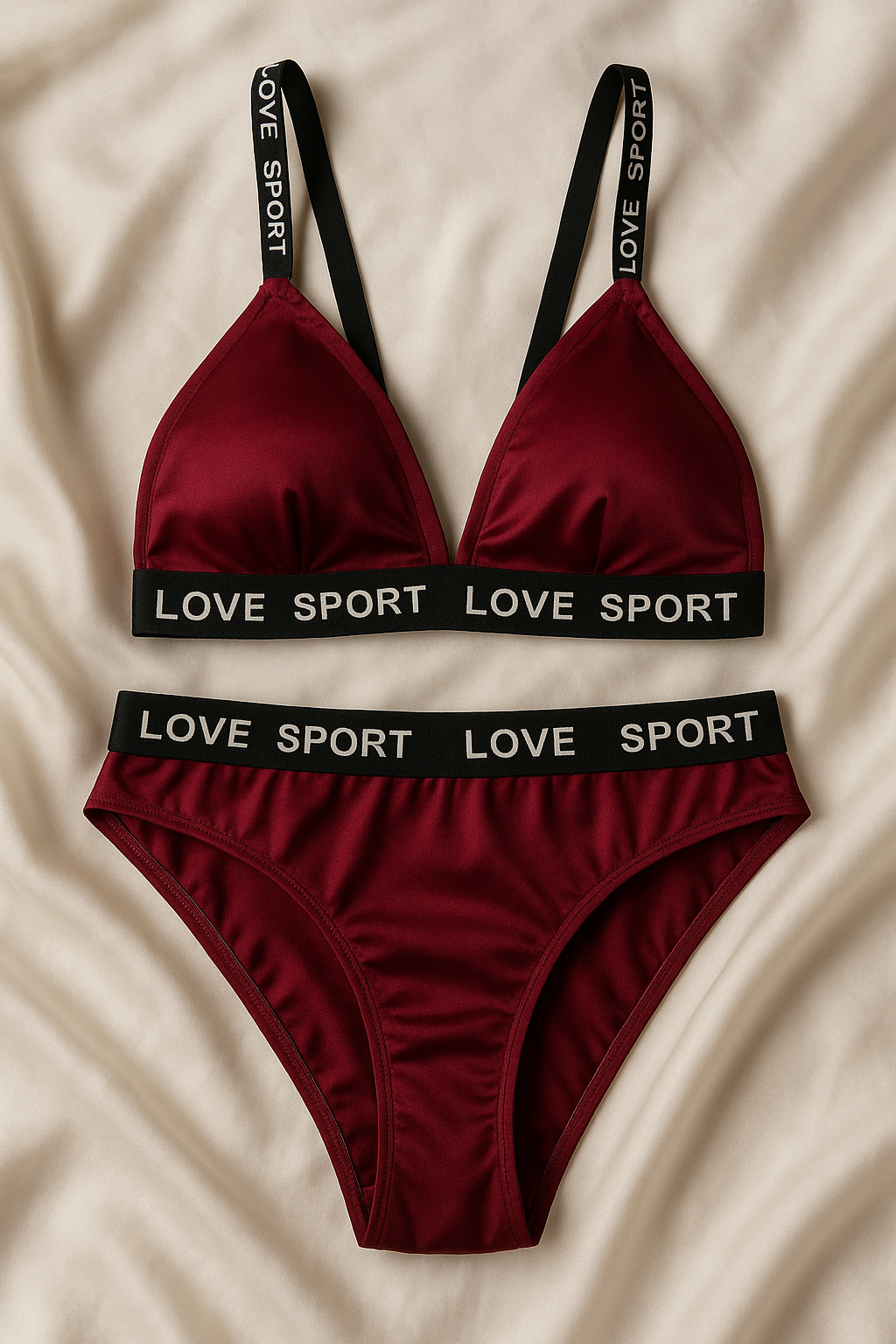 Love Sport Silk Padded Bra Underwear Set