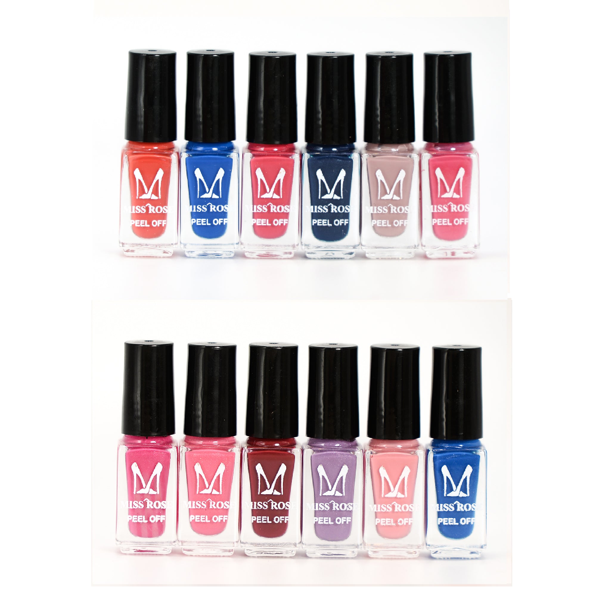 Miss Rose Pack of 36 Peel Off Nail Polishes