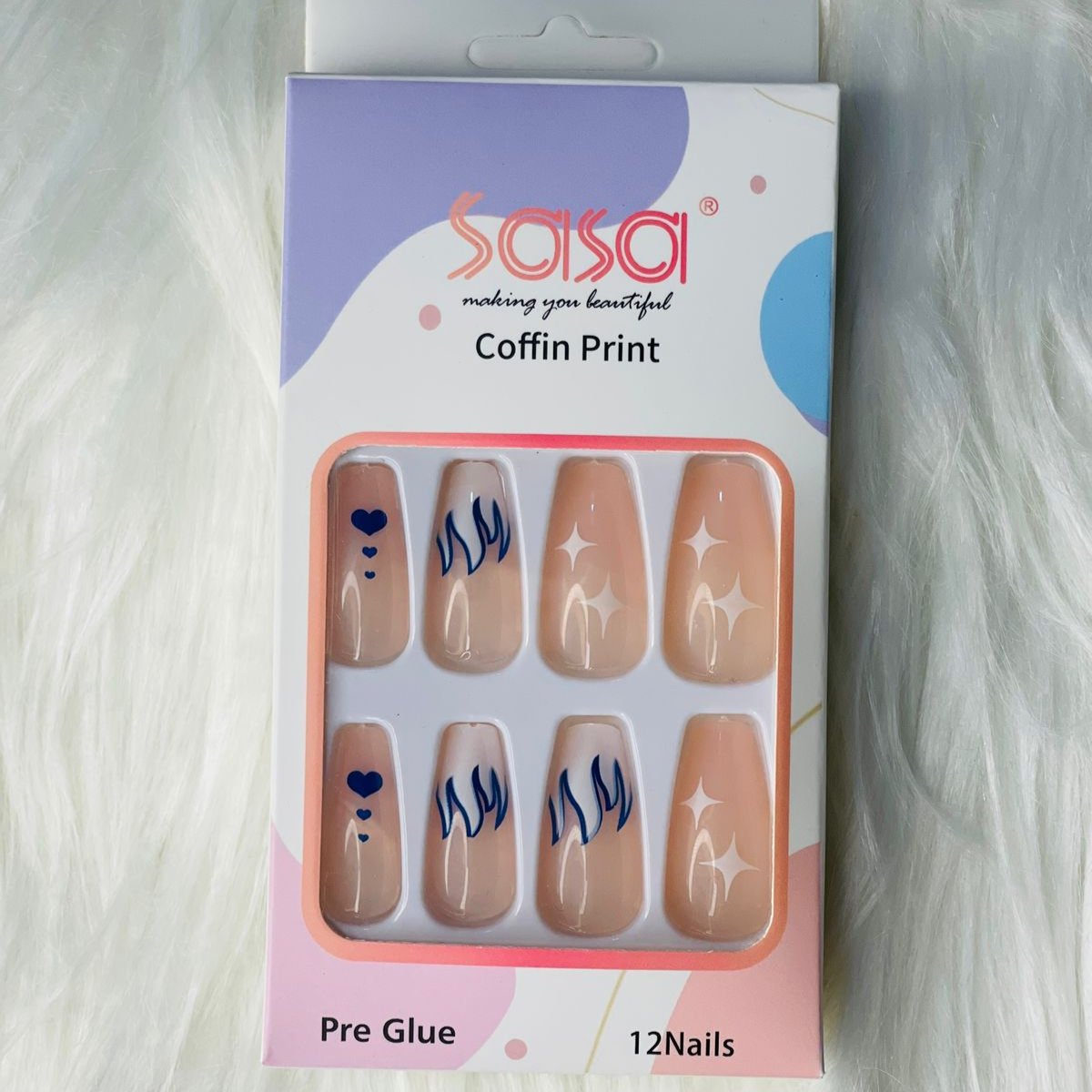 SASA PRE GLUE NAILS (4 MIX PACKS)