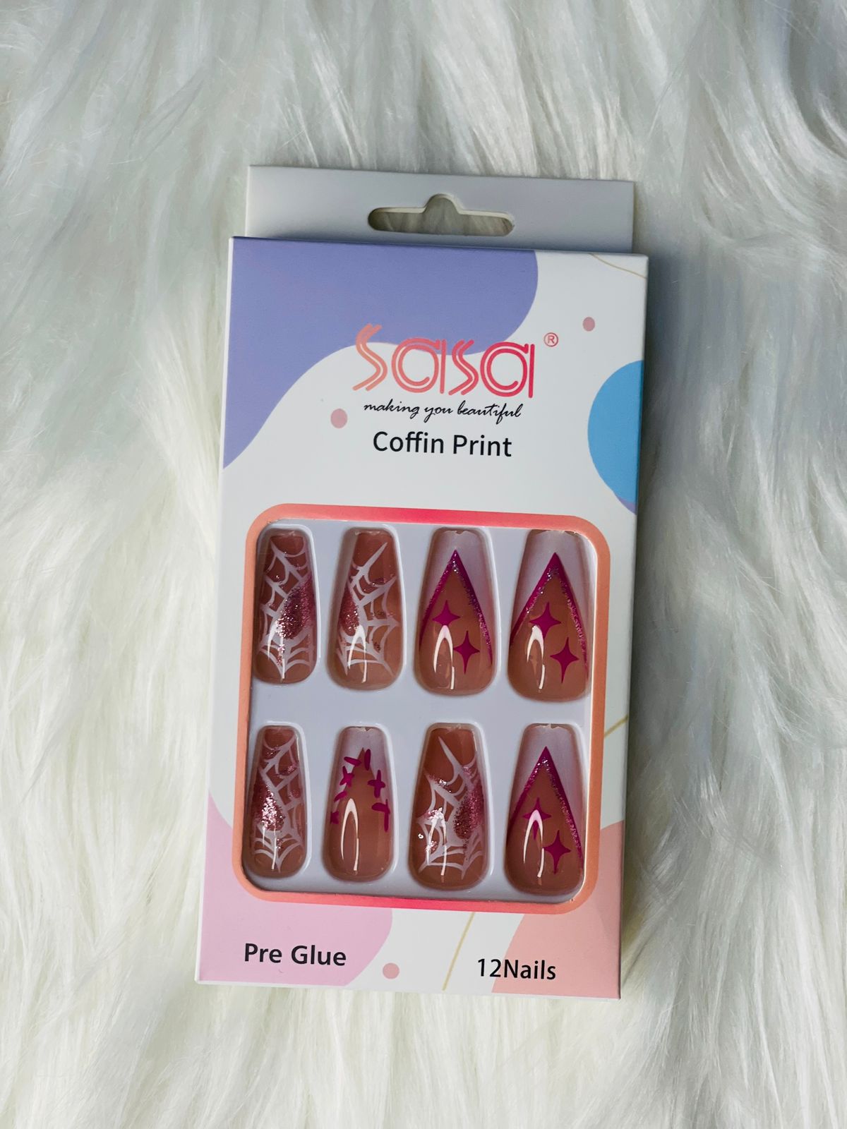 SASA PRE GLUE NAILS (4 MIX PACKS)