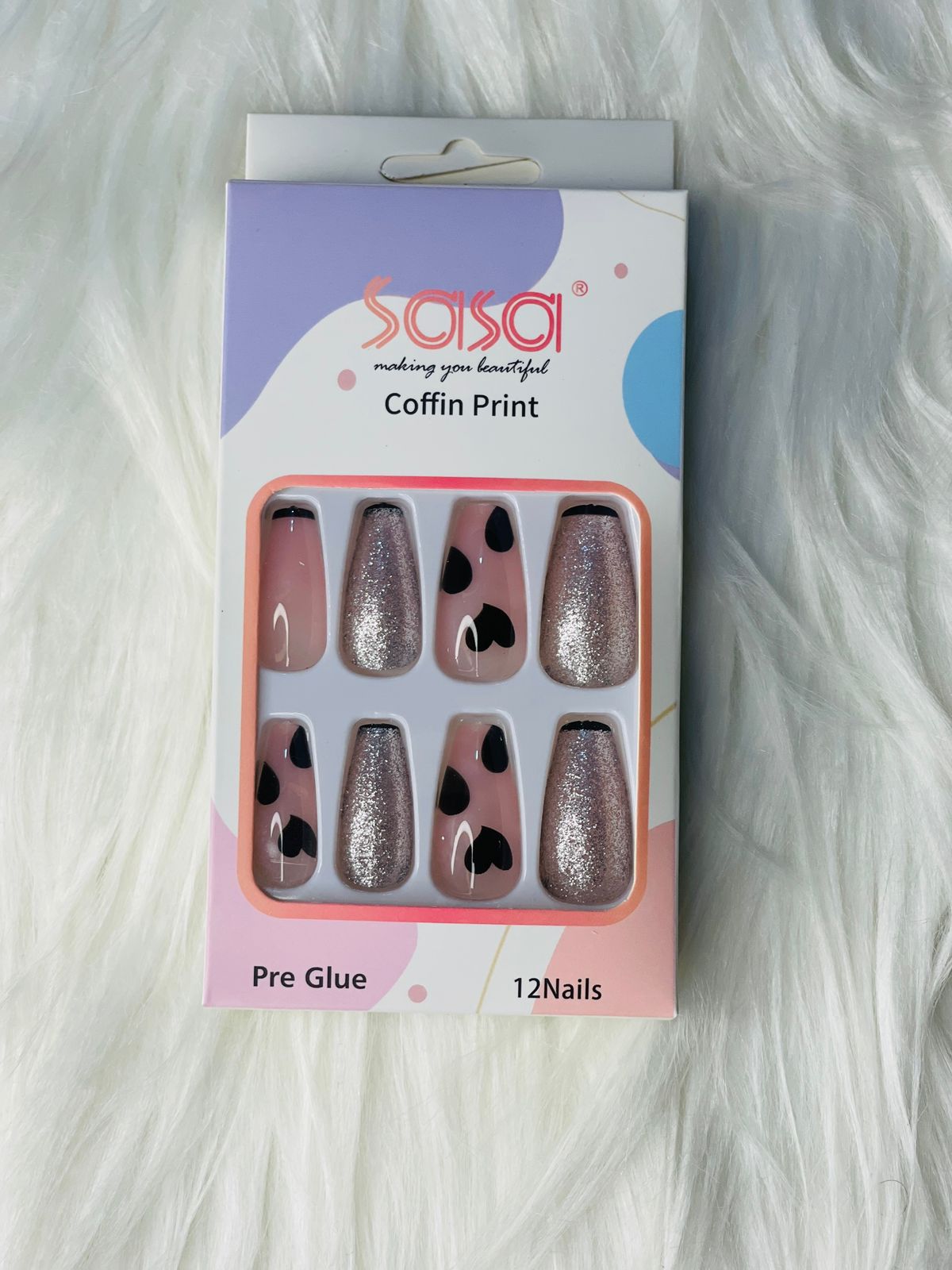 SASA PRE GLUE NAILS (4 MIX PACKS)