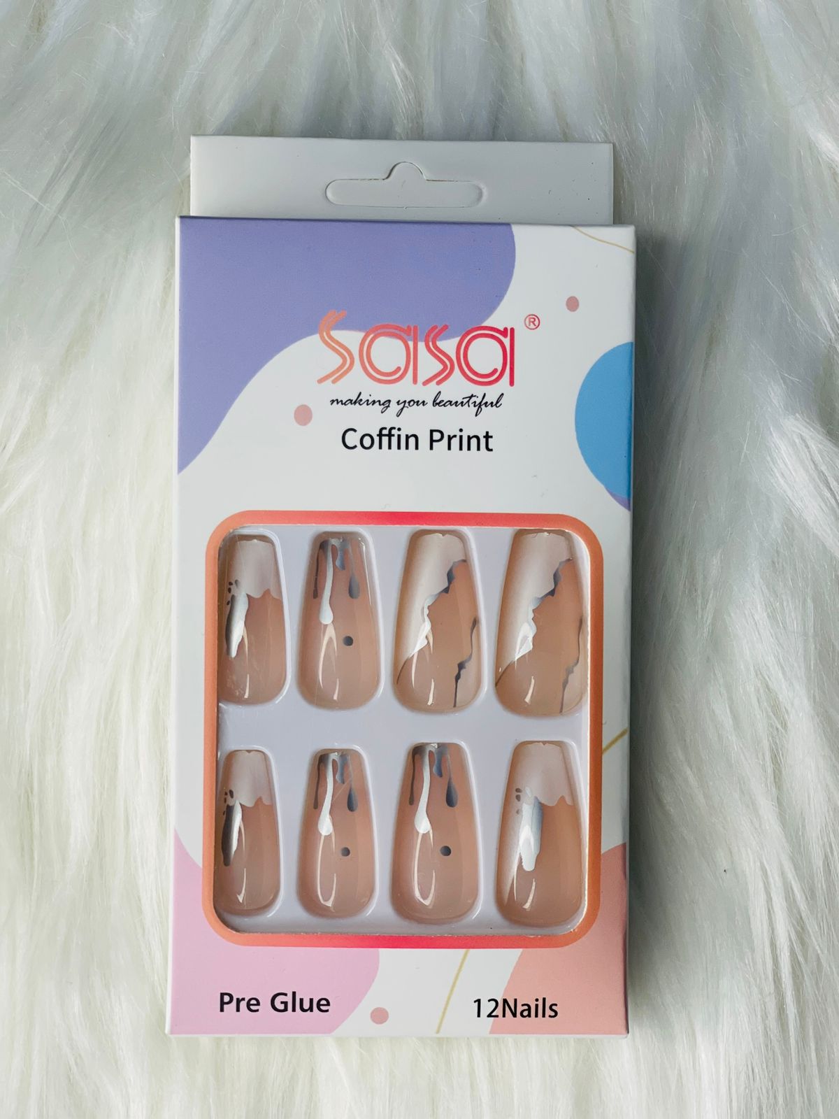 SASA PRE GLUE NAILS (4 MIX PACKS)