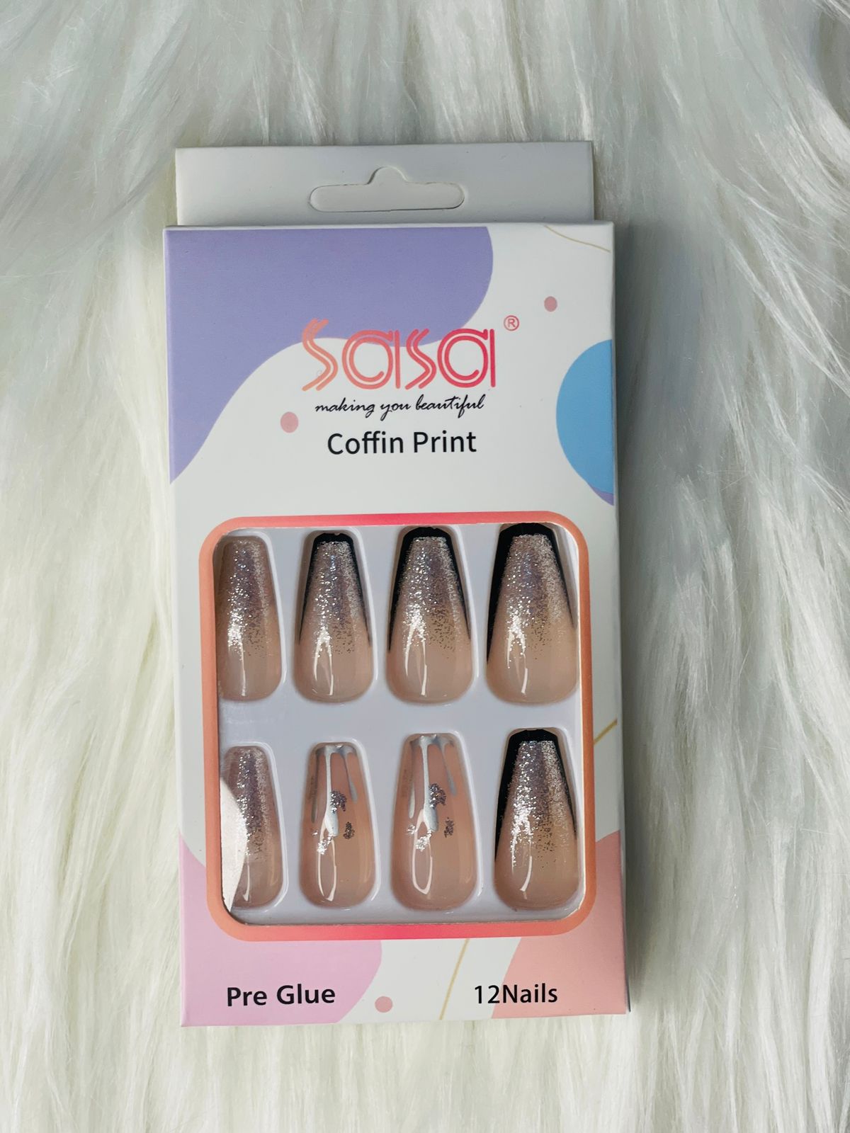 SASA PRE GLUE NAILS (4 MIX PACKS)