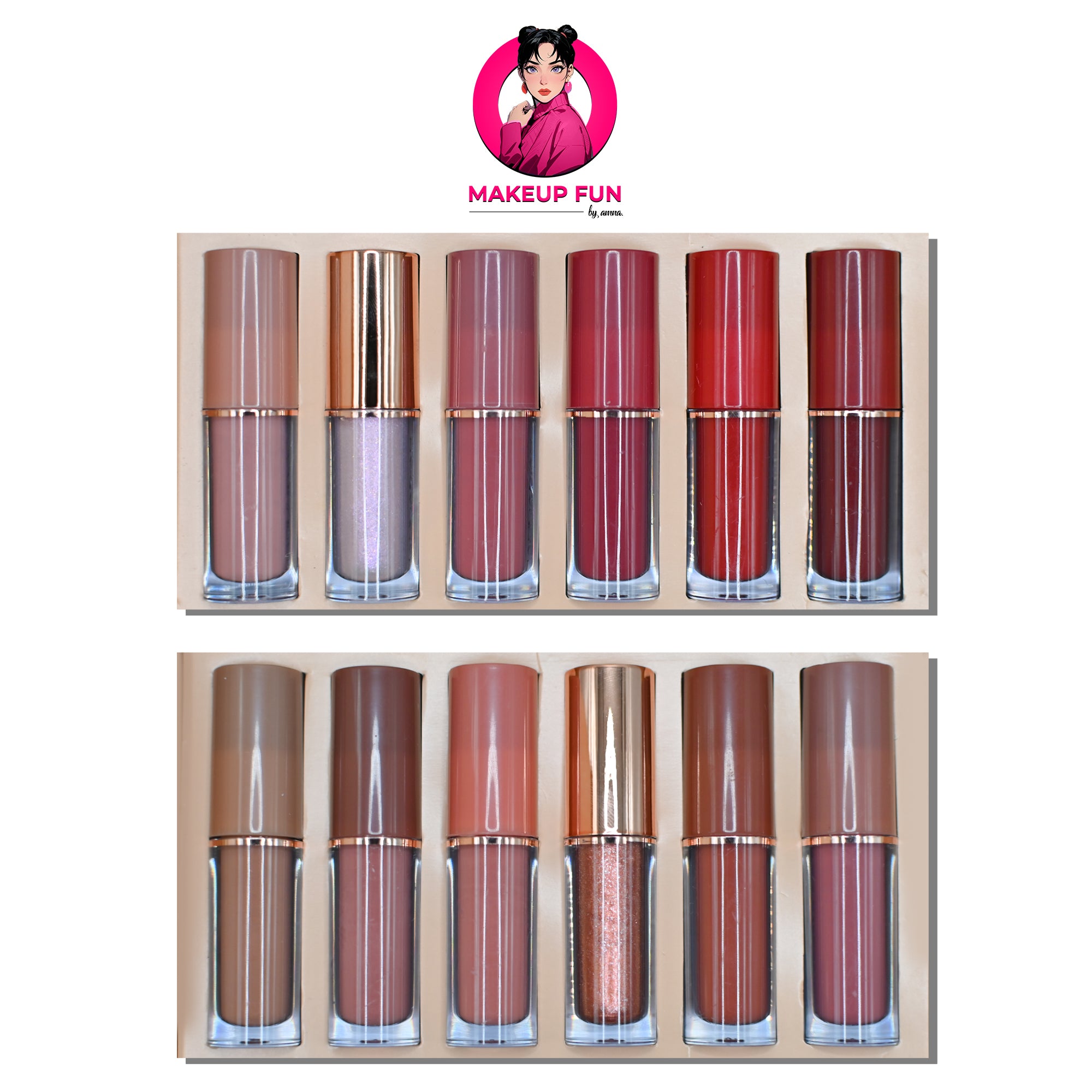 12 Colors Lipgloss- Long-Lasting Waterproof