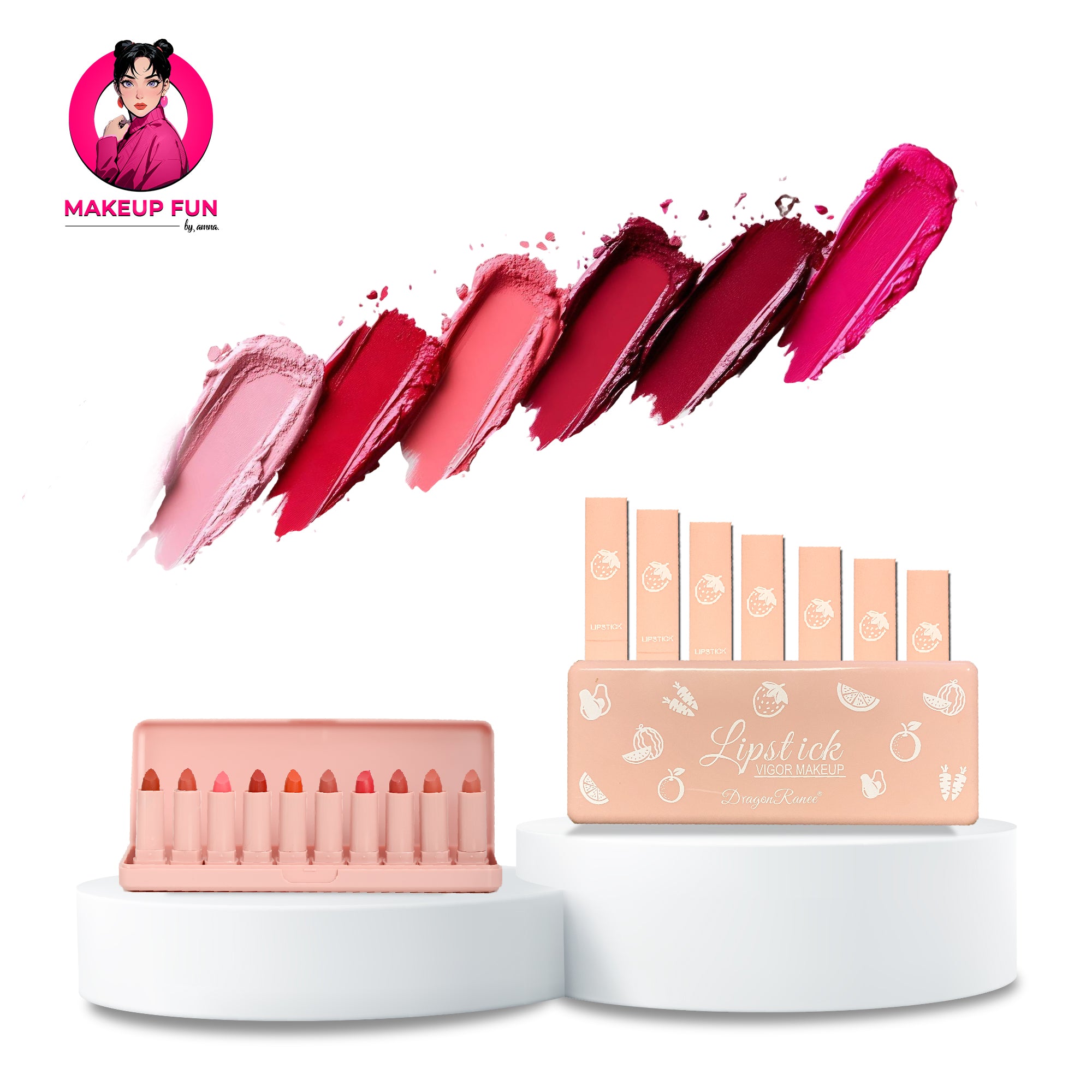 Dragon Ranee Vigor Make Up Matte Lipstick 10Pcs Set