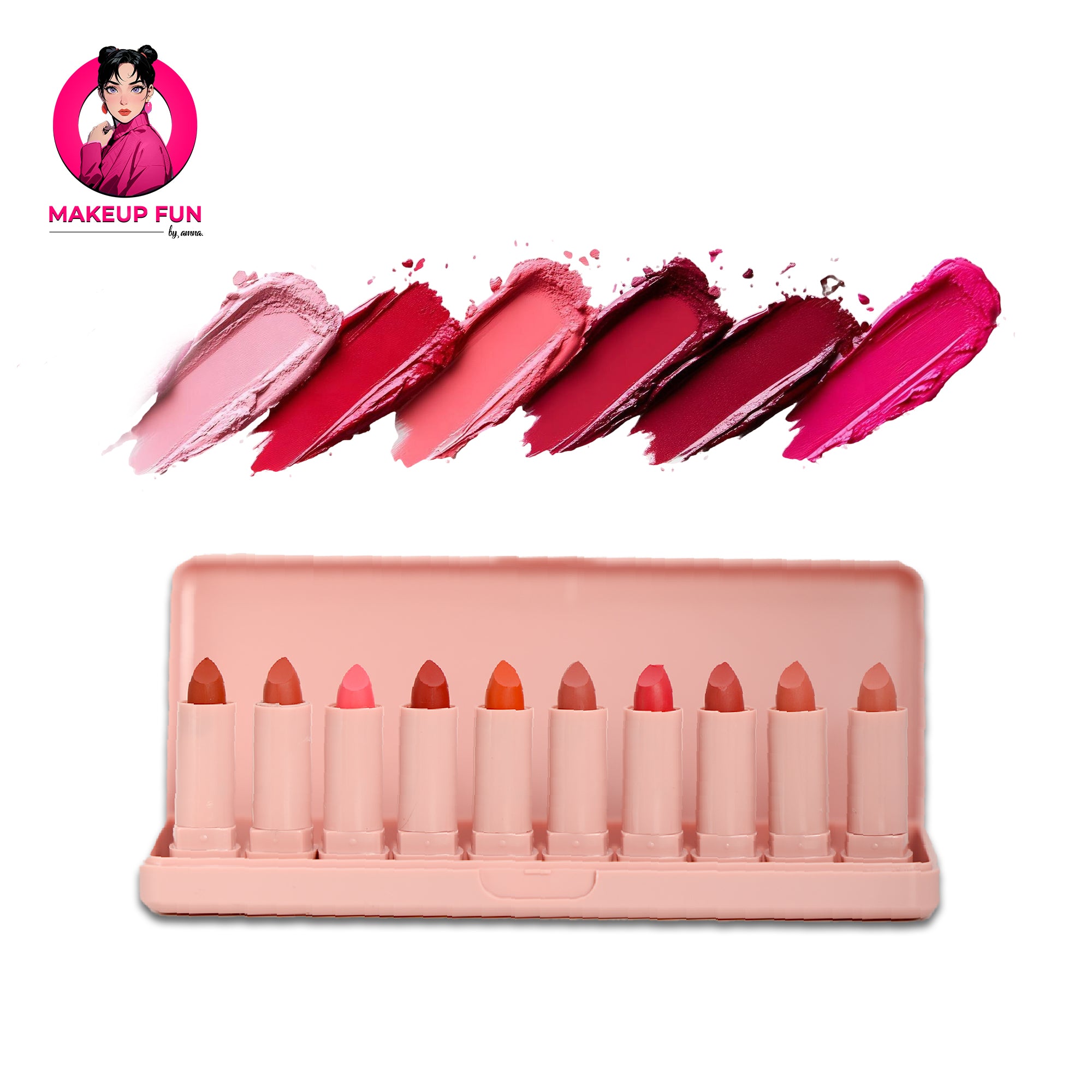 Dragon Ranee Vigor Make Up Matte Lipstick 10Pcs Set