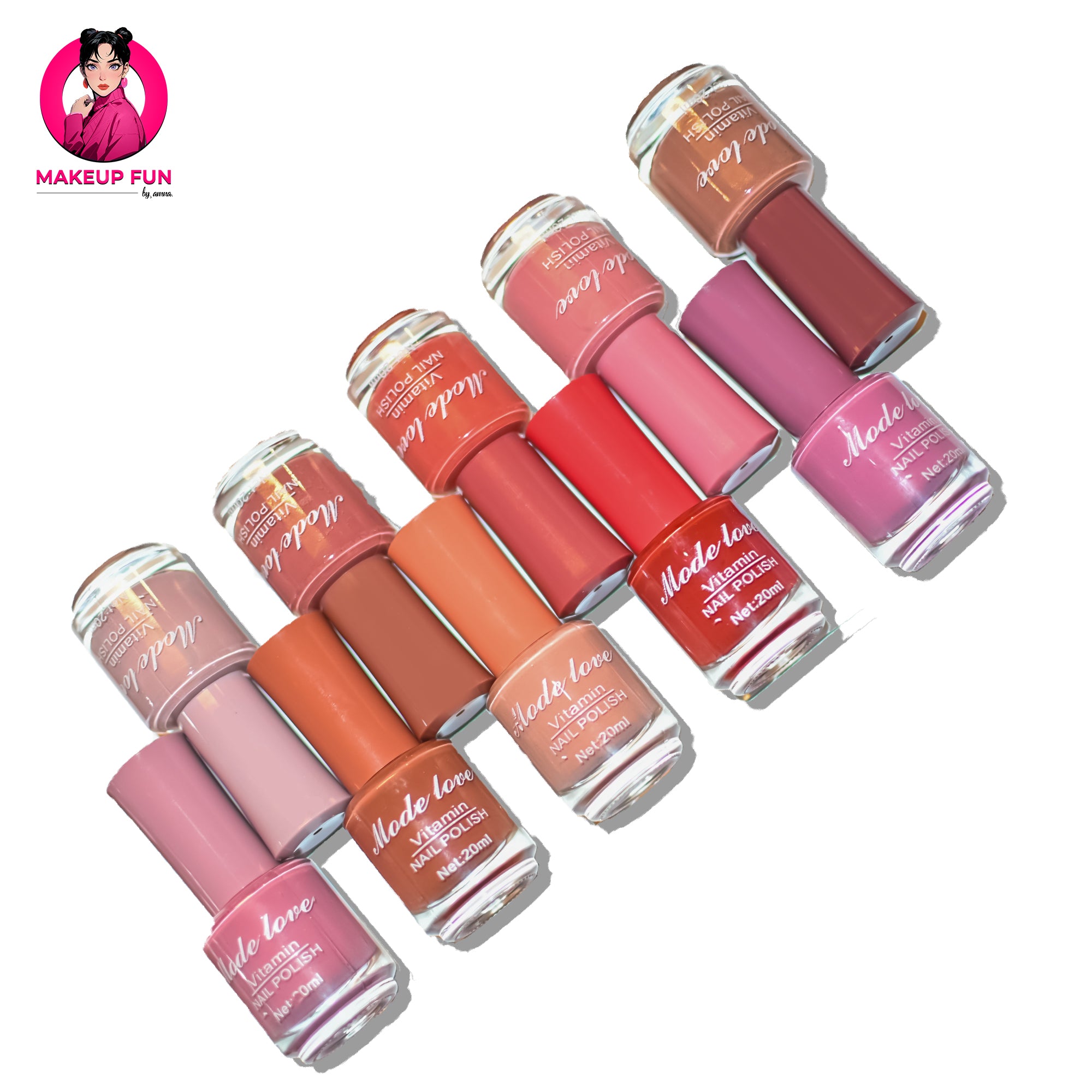 Mode Love Vitamin Nail Polishes (Pack Of 12) with Free Bag